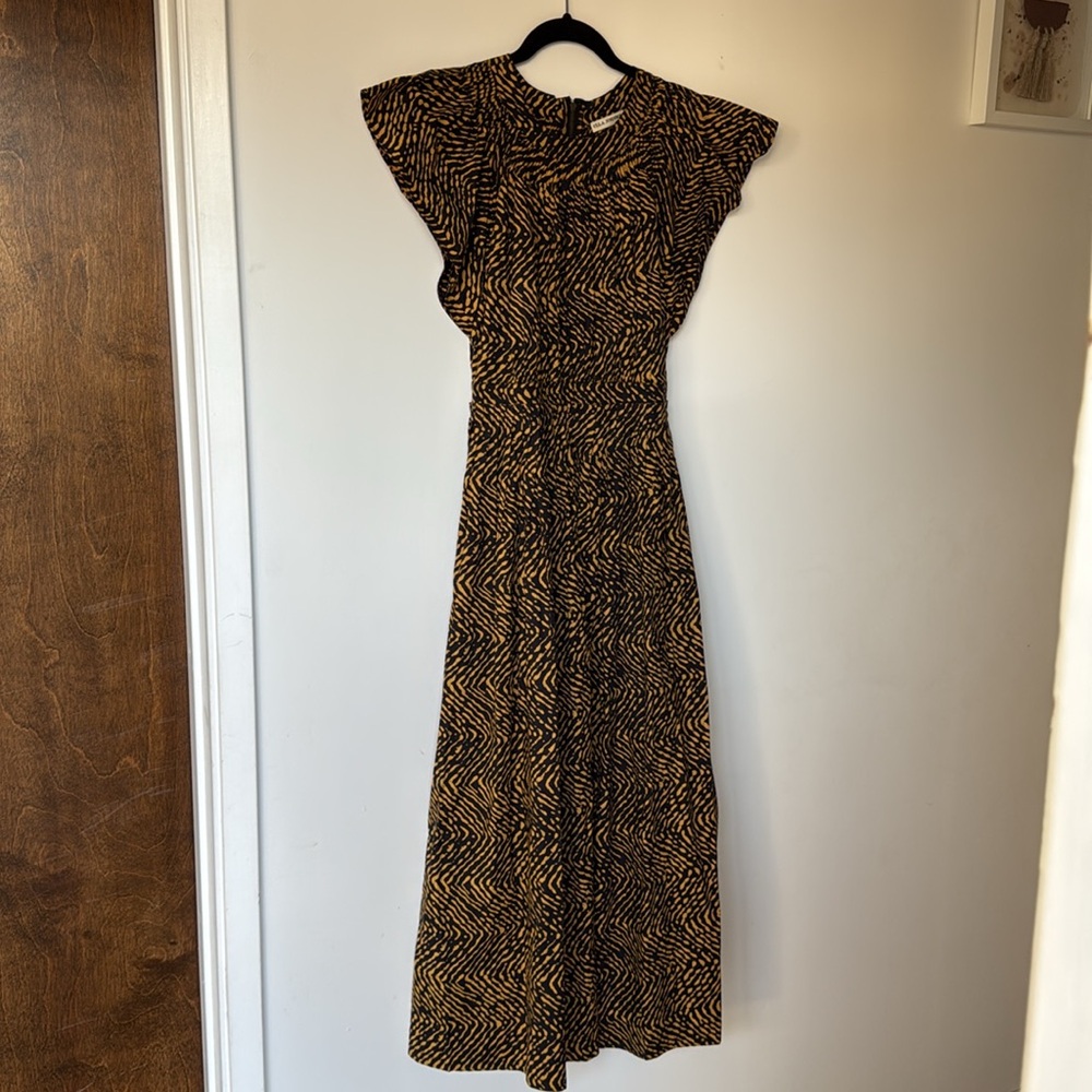 Ulla Johnson Black and Brown Maxi Dress